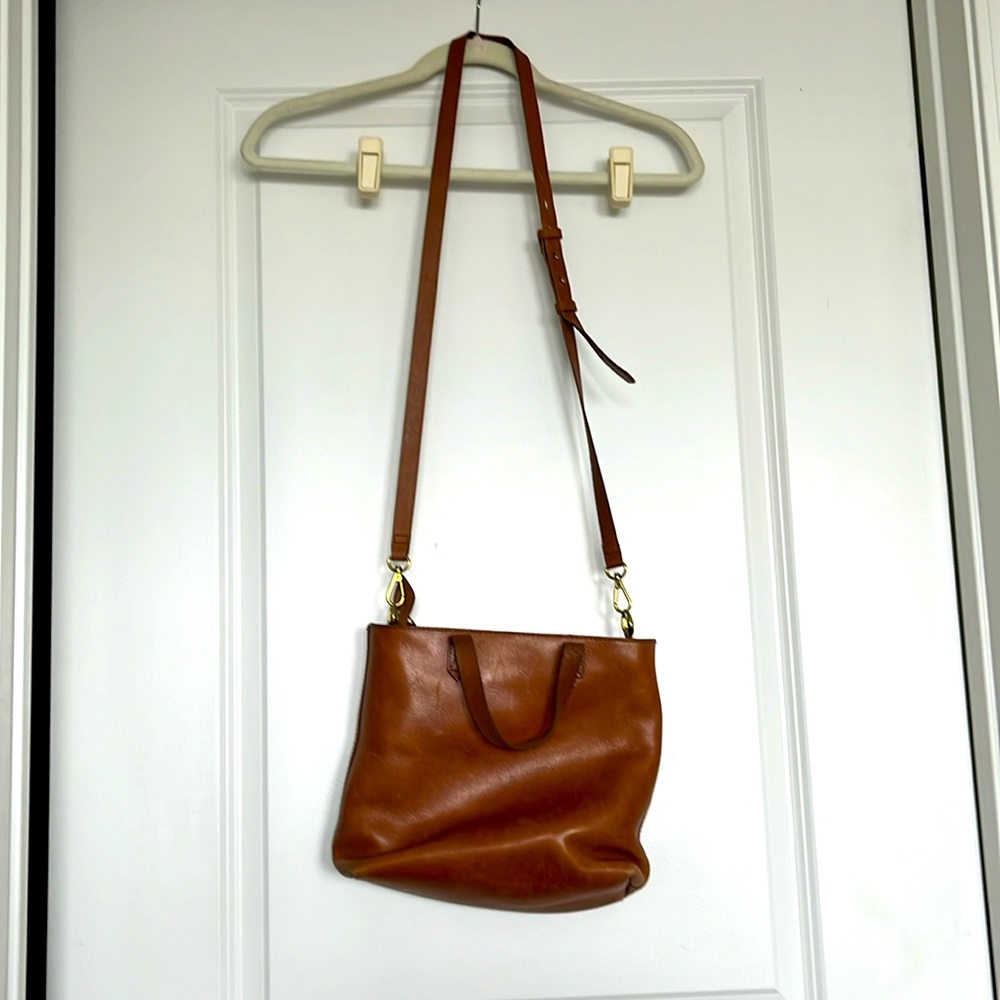 Madewell leather zip top crossbody bag